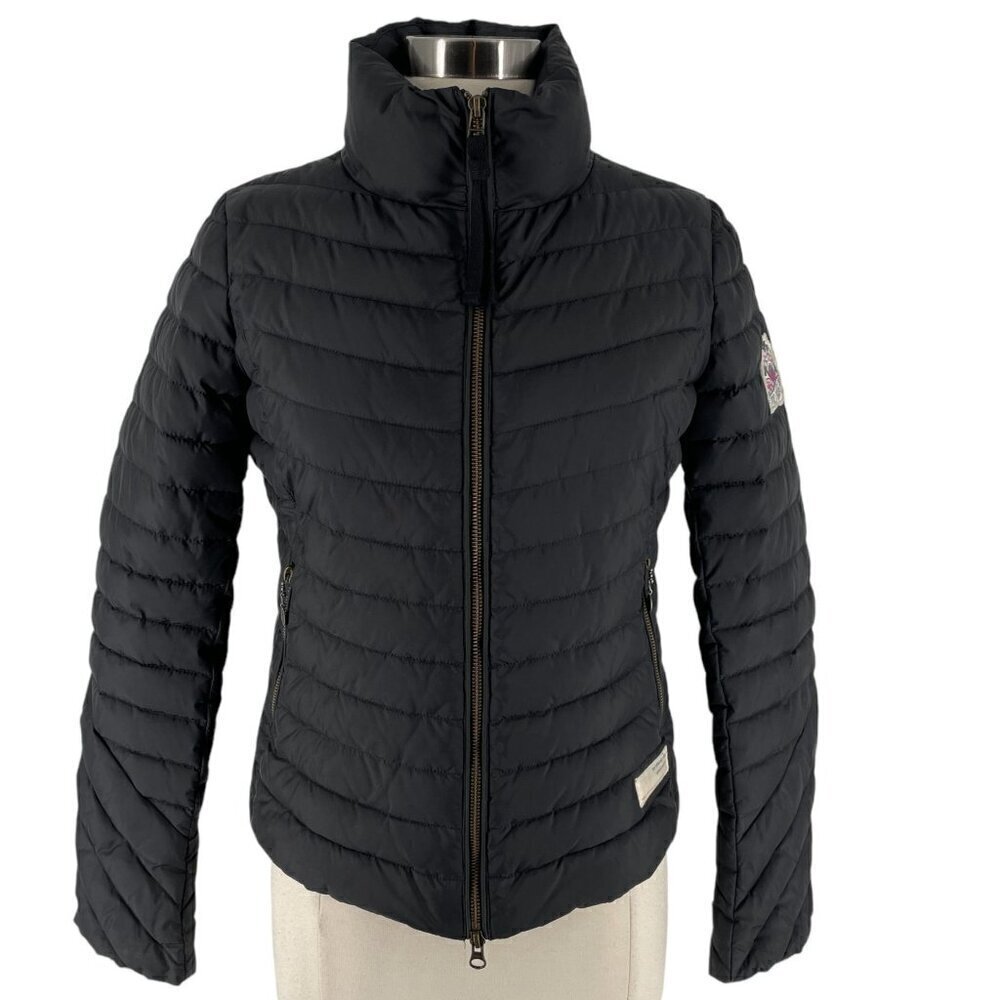 Odd Molly Black Downfall Quilted Winter Puffer Jacket Two Way Zip 851 Small
